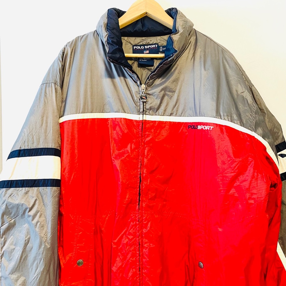 Vintage Polo Sport Ralph Lauren Red Gray Jacket